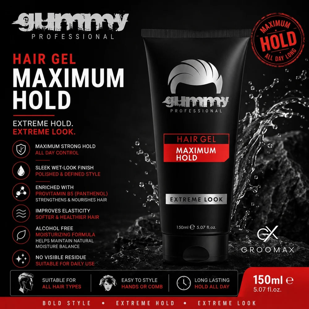 Gummy Hair Gel Maximum Hold Tube –   150   ml