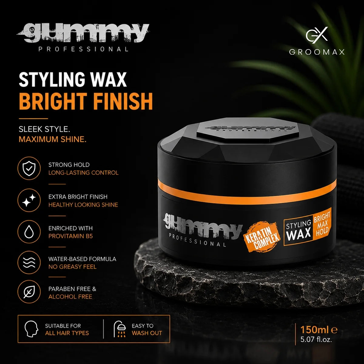 Gummy Styling Wax – Bright Max Hold –   150   ml