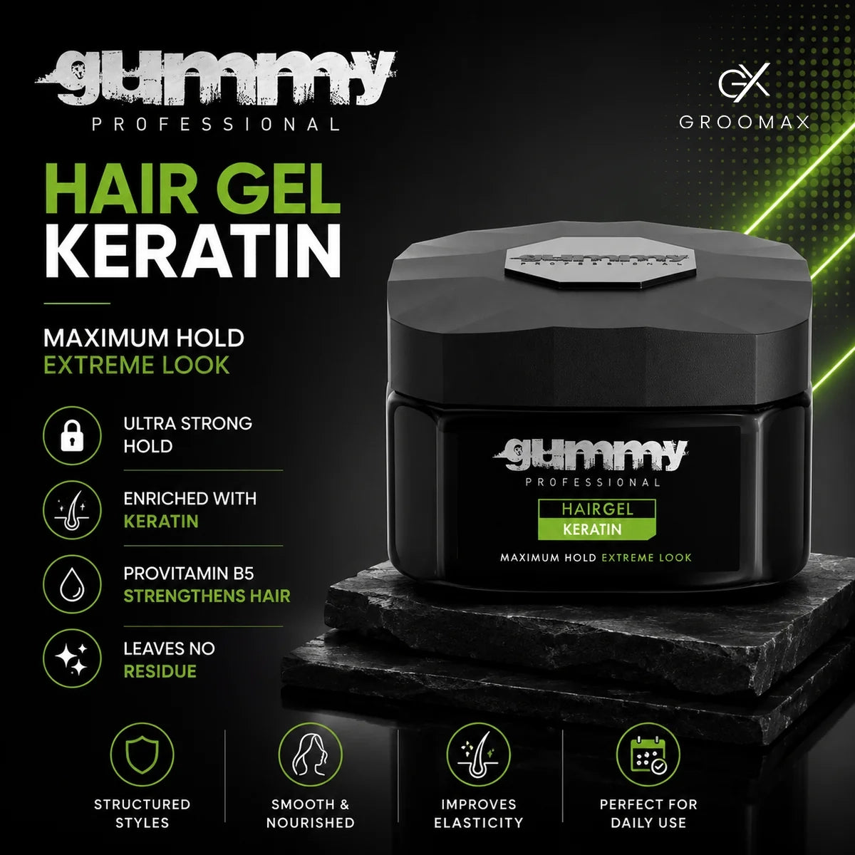 Gummy Hair Gel Keratin –   220   ml