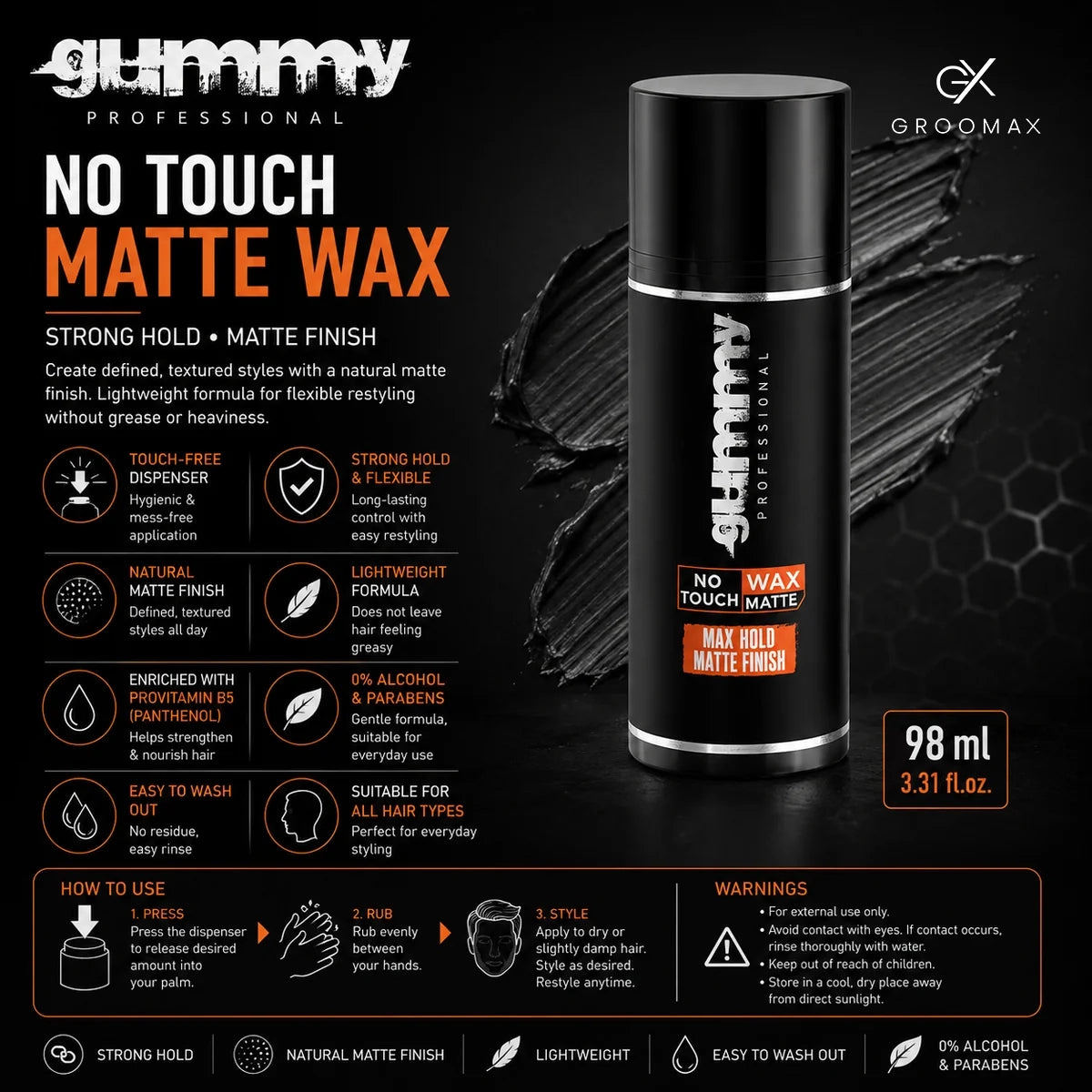 Gummy No Touch Matte Wax –   98  ml