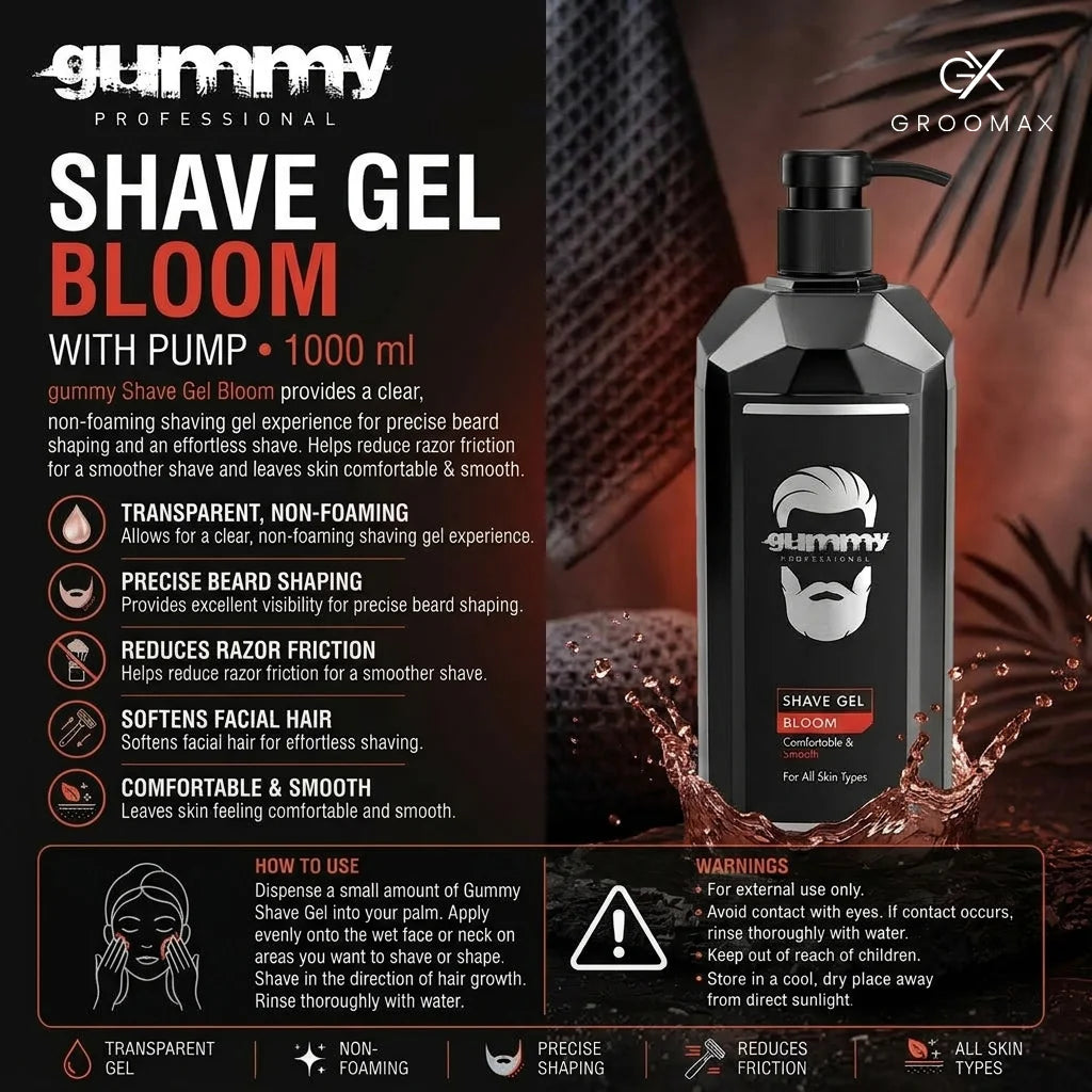 Gummy Shave Gel Bloom with Pump –   1000   ml